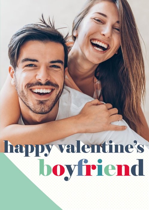 Colourful Letters Boyfriend Valentine's Day Photo Card