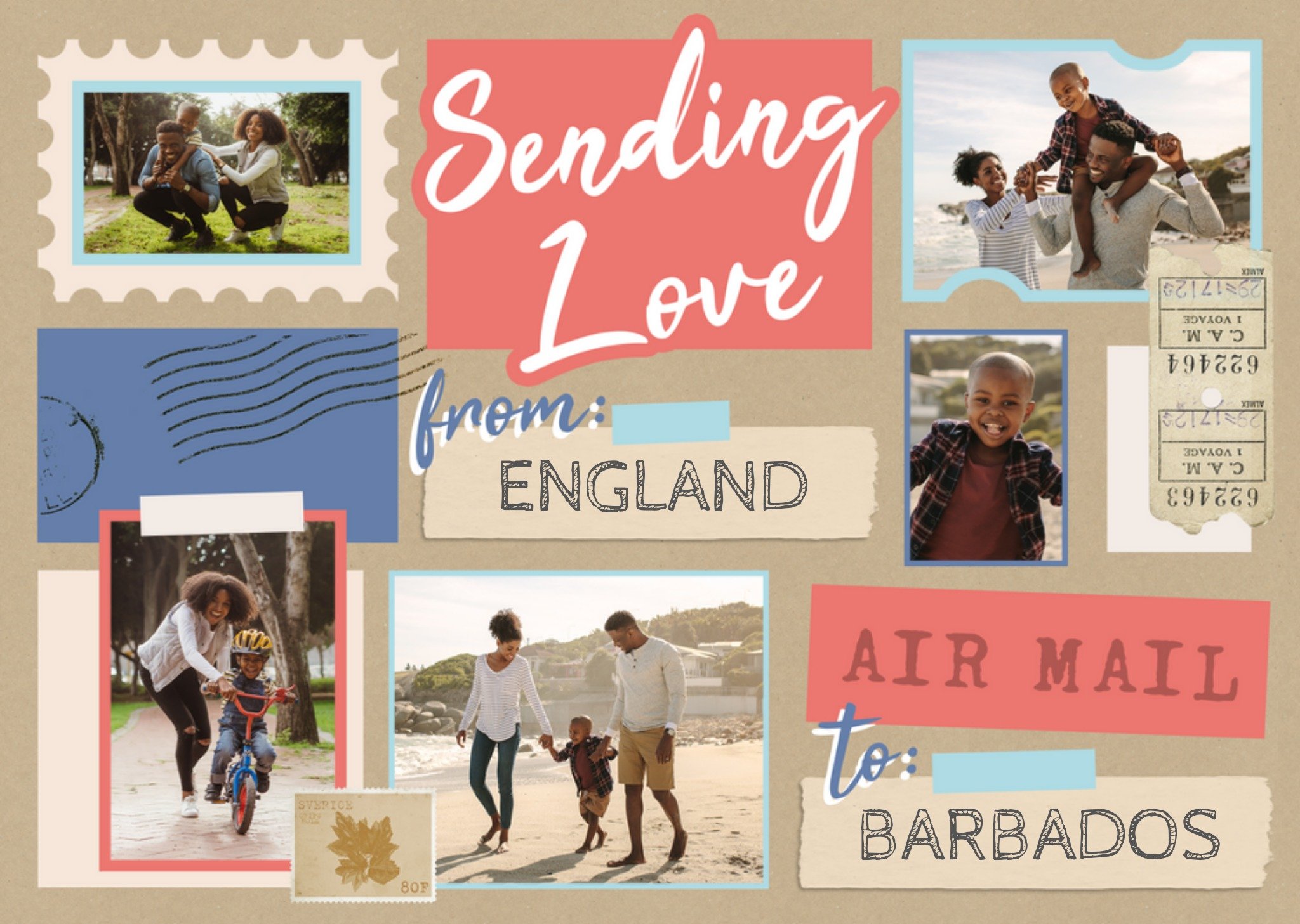 Moonpig Sending Love Photo Upload Postcard