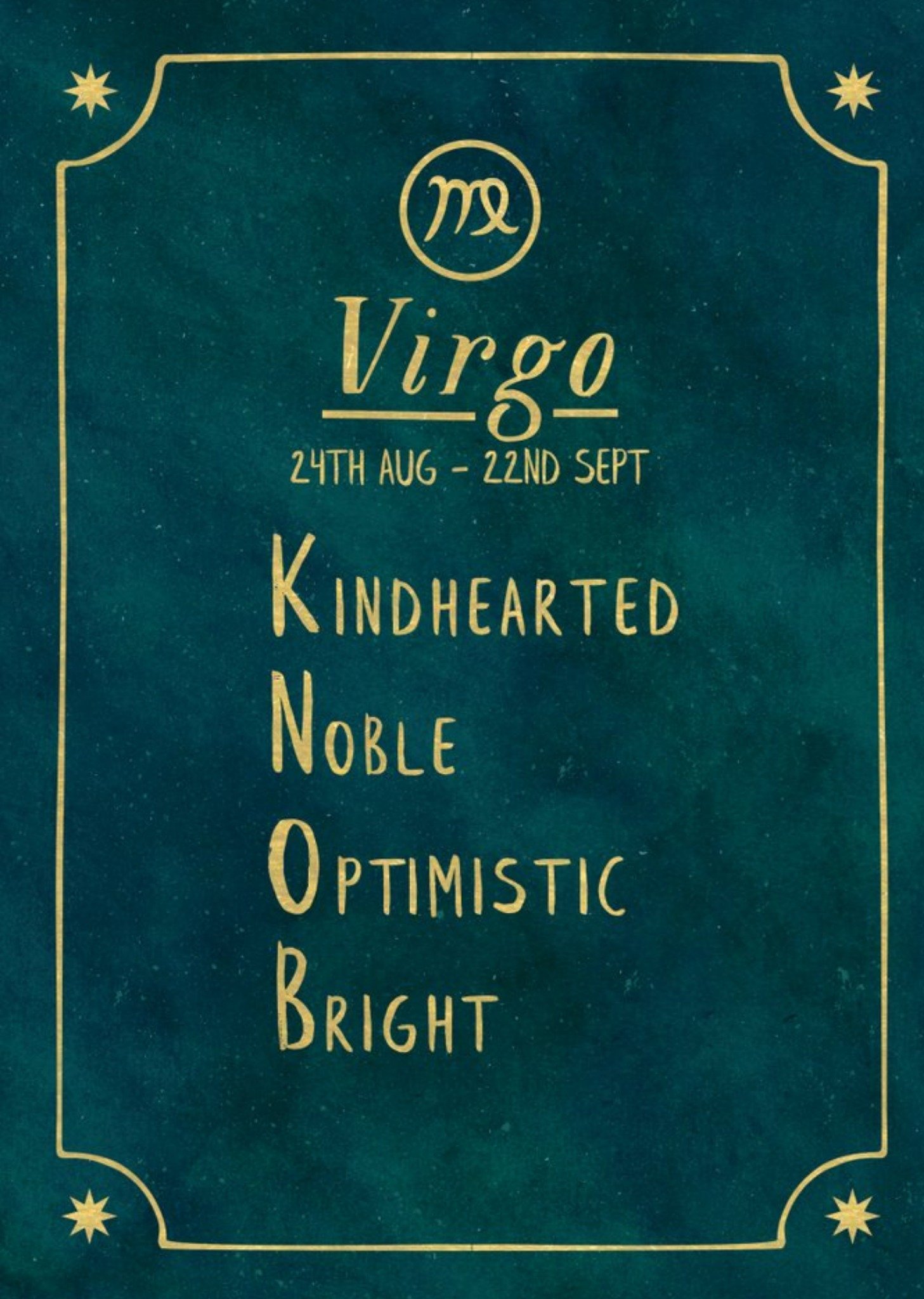 Moonpig Funny Rude Horoscope Birthday Card - Virgo, Large
