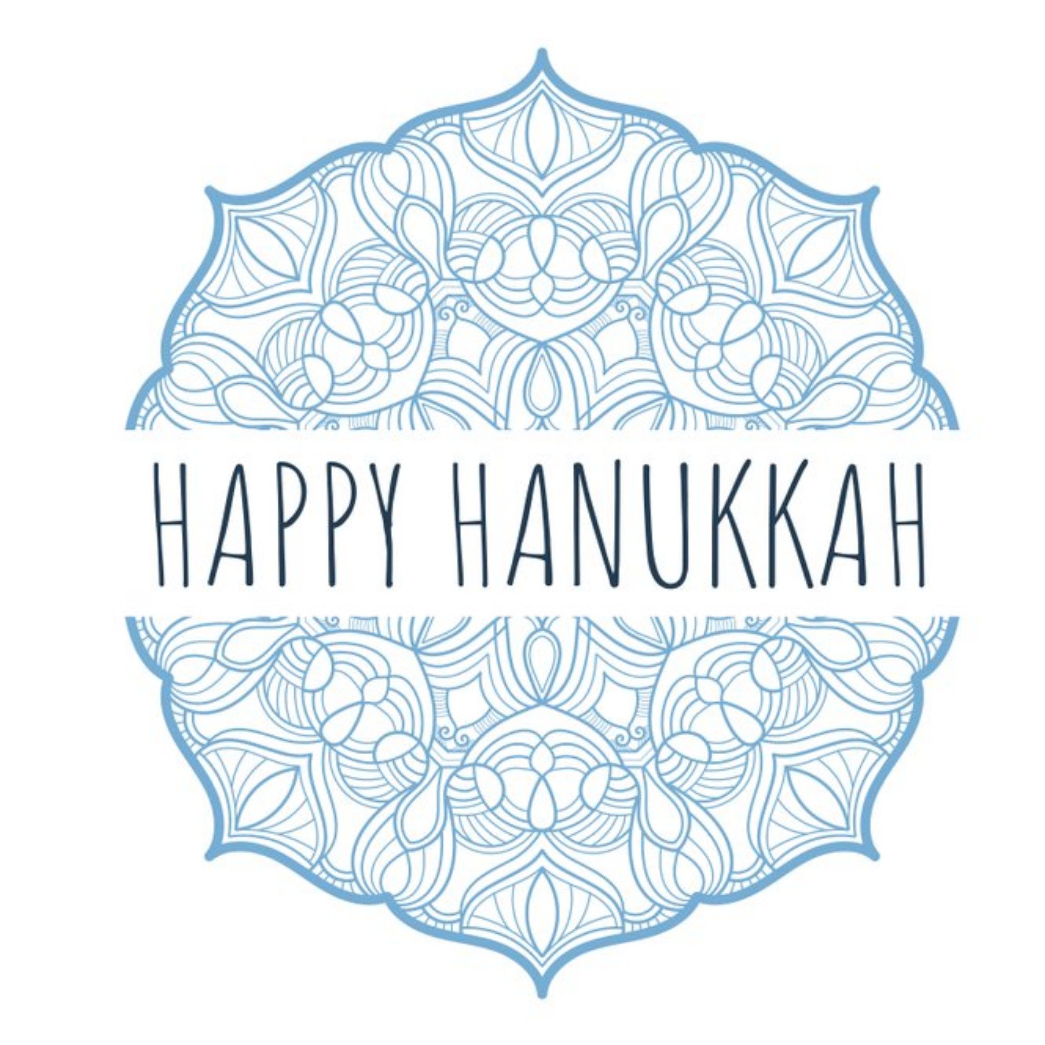 Roshah Designs Illustrated Mandala Hanukkah Card, Square