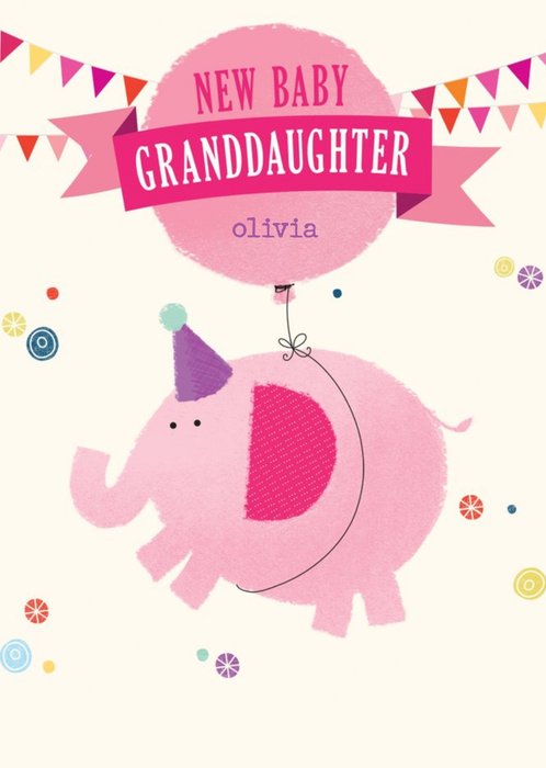 Cute Illustrative Granddaughter New Baby Card