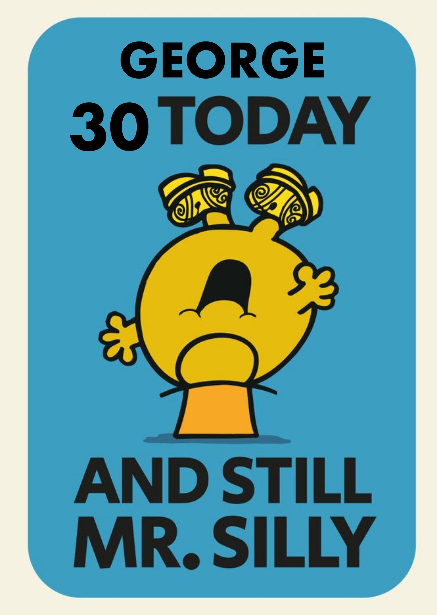 Other Mr Men Mr Silly 30 Today Birthday Card, Large