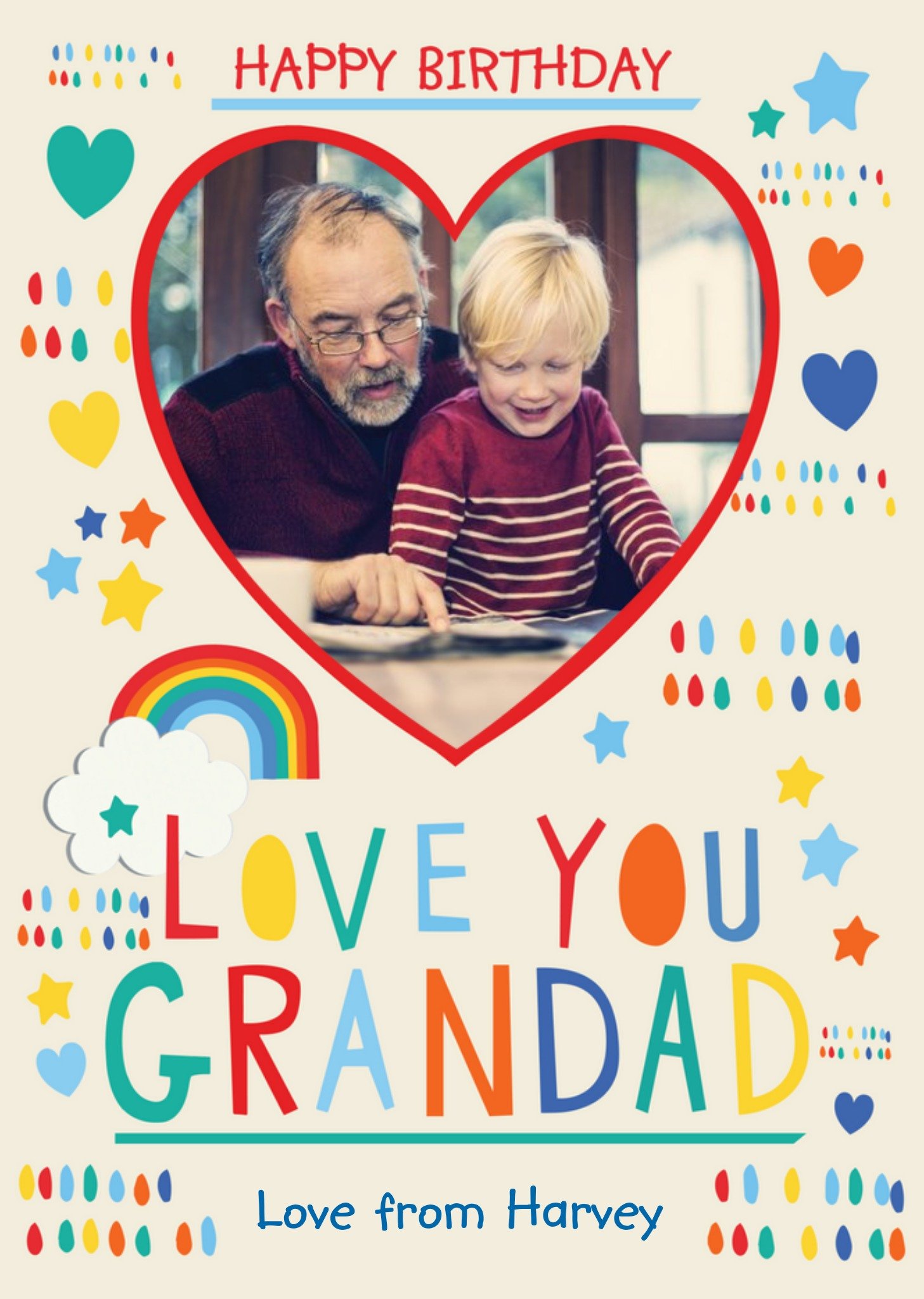 Moonpig Happy Birthday Grandad - Birthday Card For Grandad Postcard