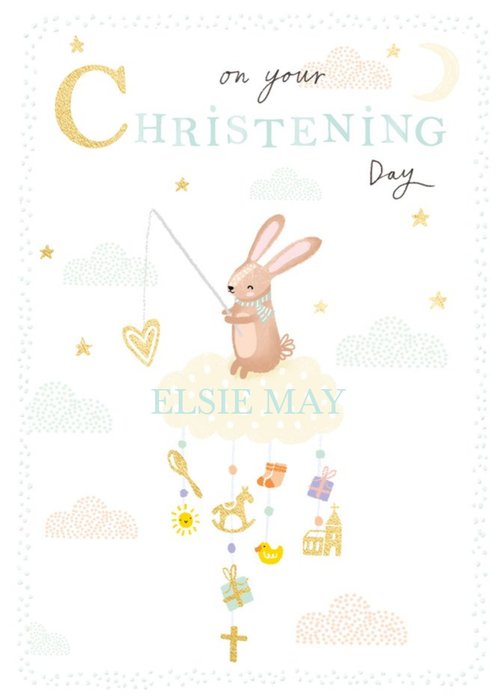 On A Cloud Cute Christening Card