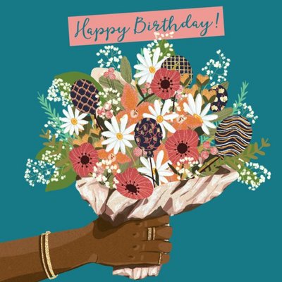 Bouquet Of Flowers Birthday Card