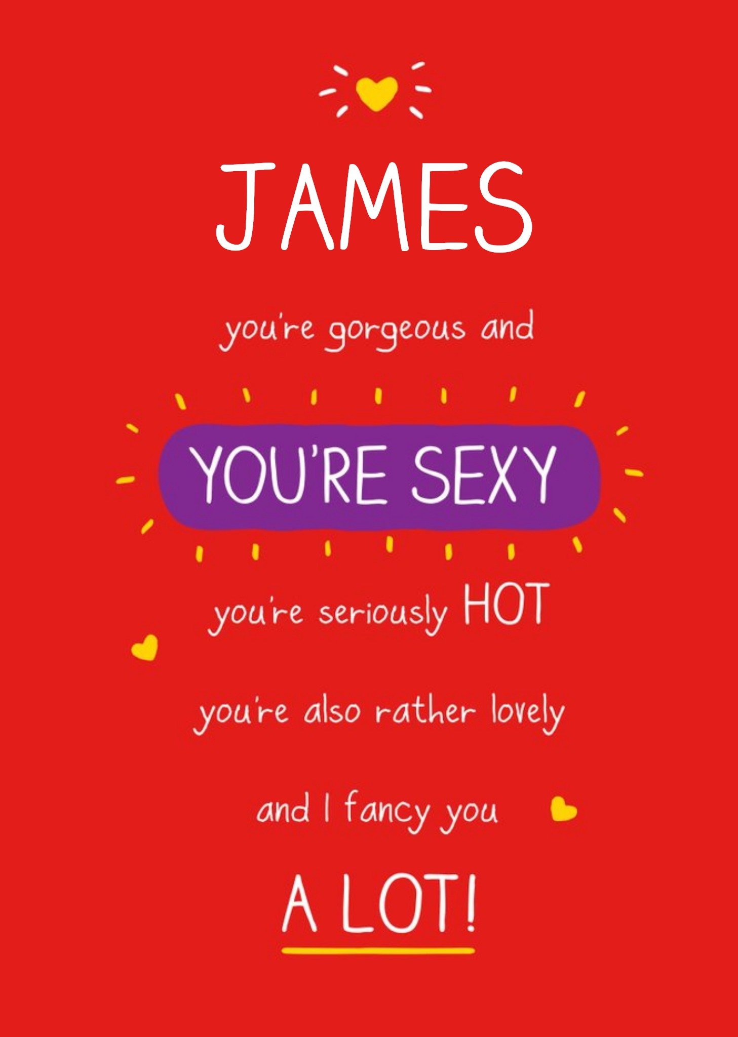 Happy Jackson Youre Sexy And I Fancy You Personalised Name Card, Large
