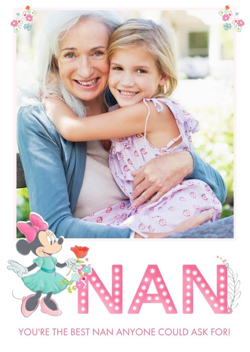 Disney Minnie Mouse You're The Best Nan Photo Upload Postcard