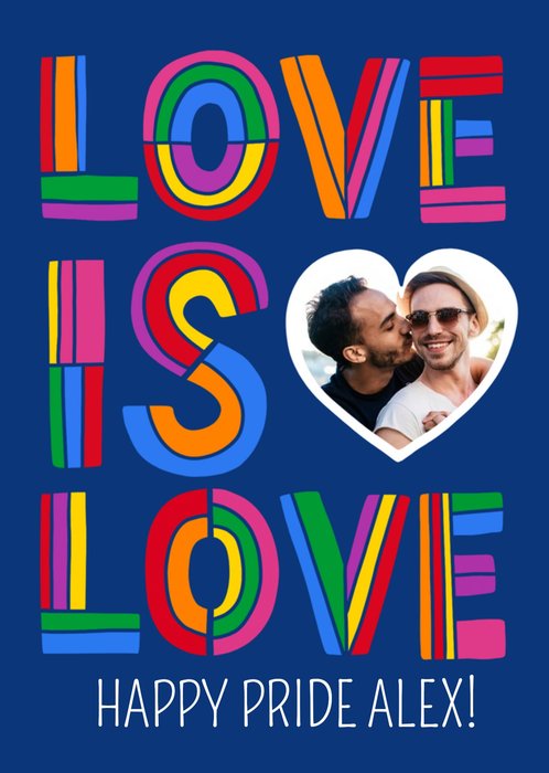 Love Is Love Happy Pride Photo Upload Card