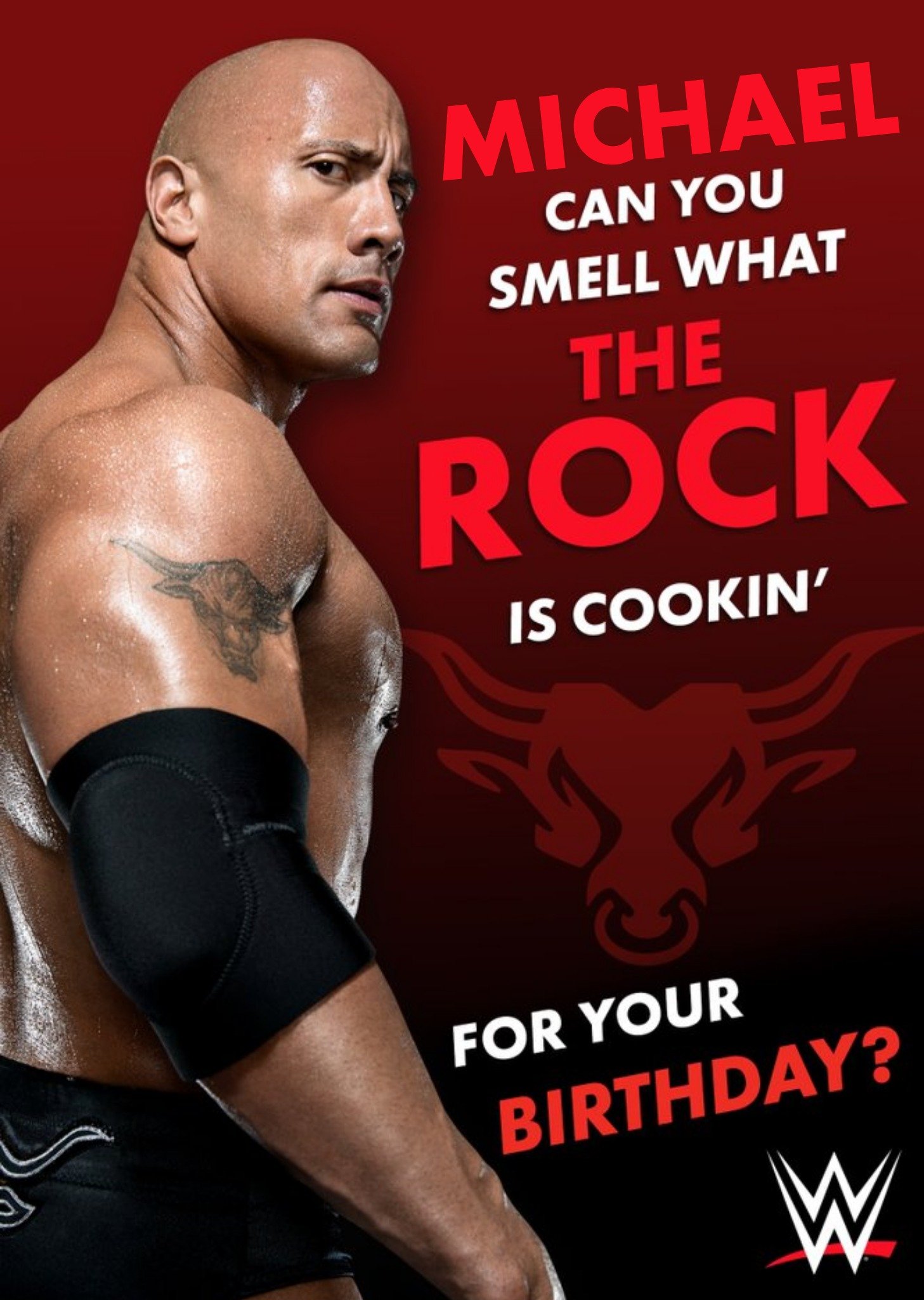 Wwe Can You Smell What The Rock Is Cookin Birthday Card, Large