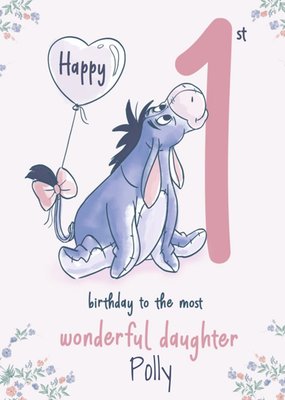 Disney Winnie The Pooh Wonderful Daughter 1st Birthday Card