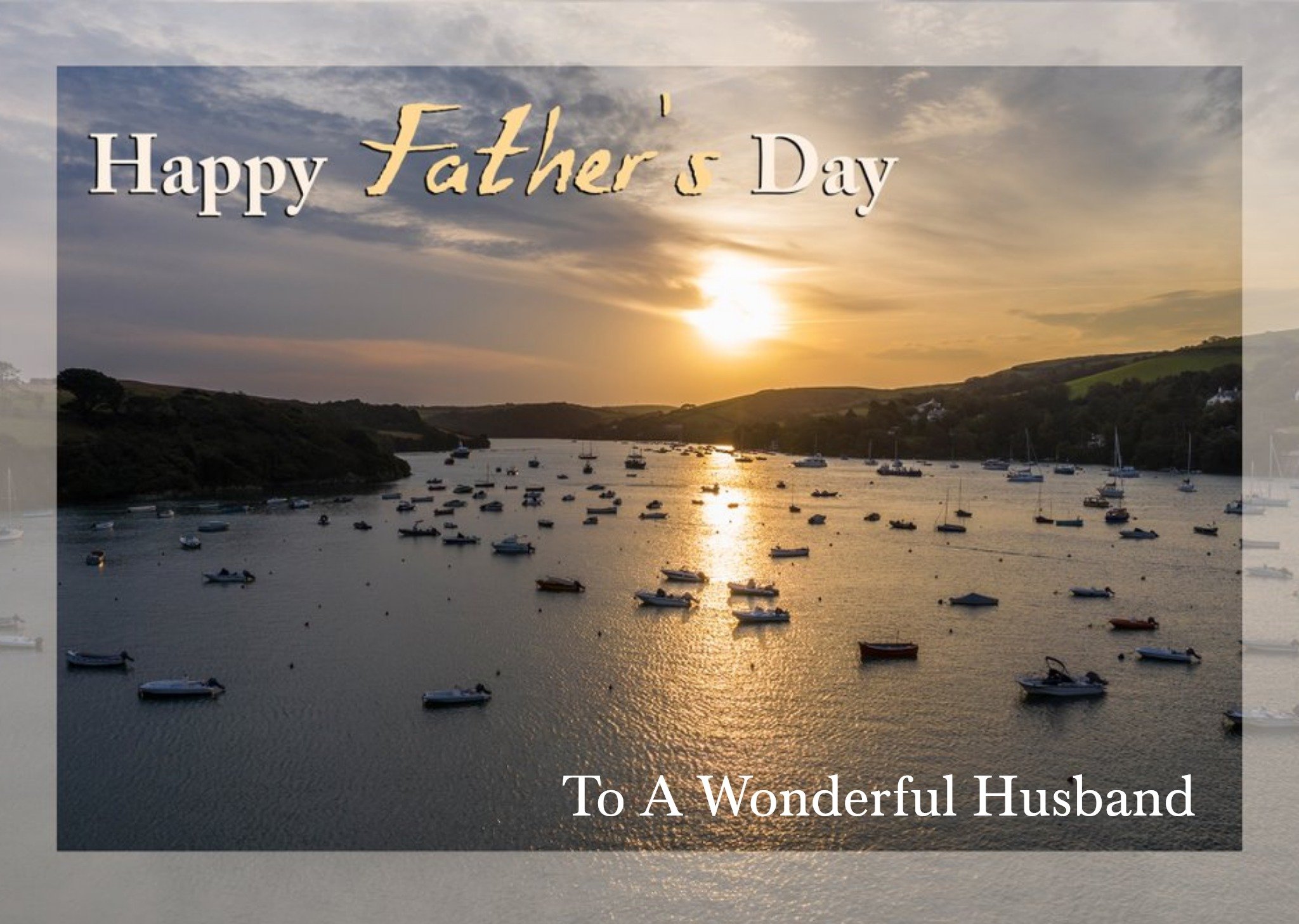 Moonpig Photo Of The Sea Wonderful Husband Father's Day Card, Large
