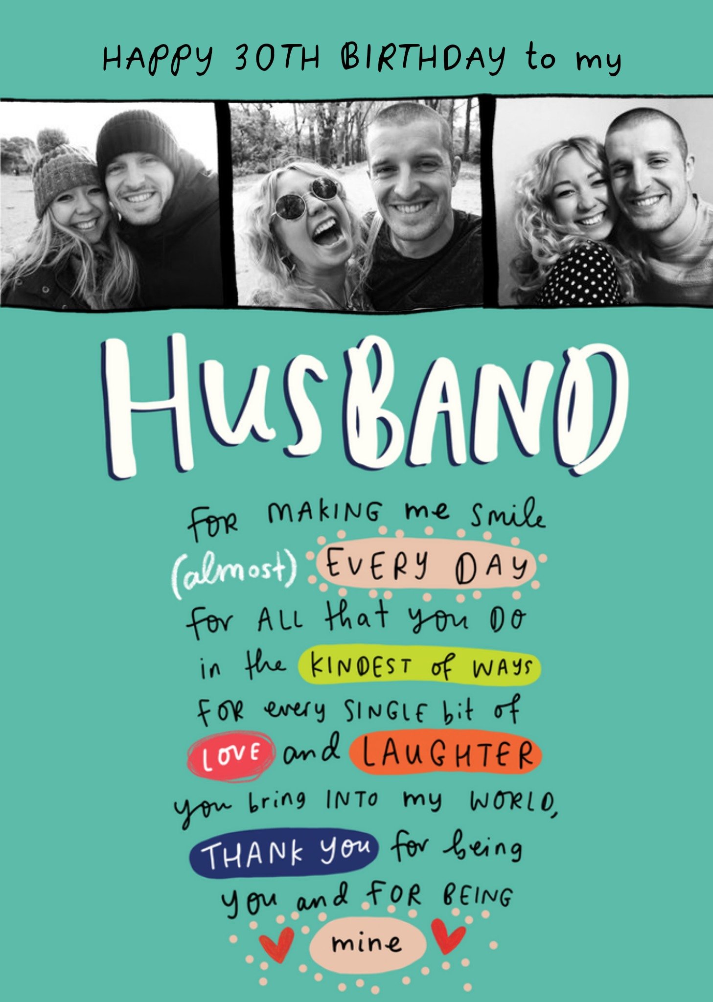 Moonpig the Happy News 30th Photo Upload Birthday Card For Husband Ecard