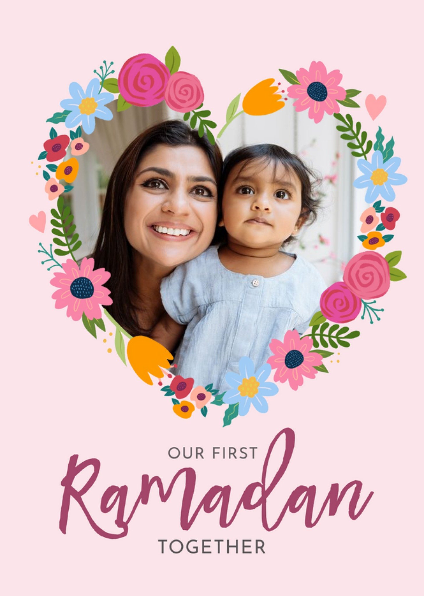 Moonpig Our First Ramadan Photo Upload Floral Card Ecard
