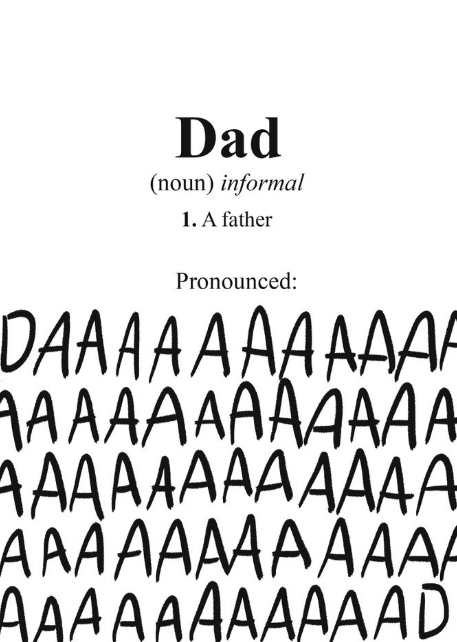 Dad Definition And Pronounced Funny Father's Day Card Postcard