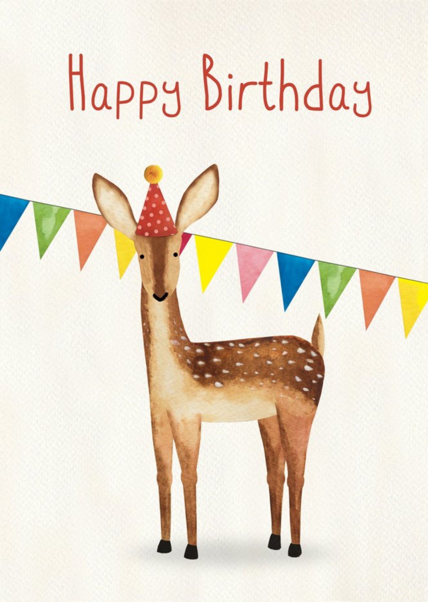 Moonpig Deer Happy Birthday Card, Large
