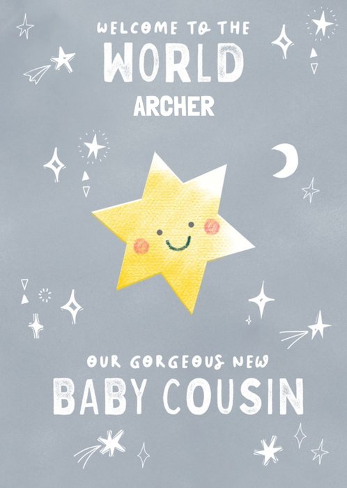 Welcome To The World Cousin Cute New Baby Card
