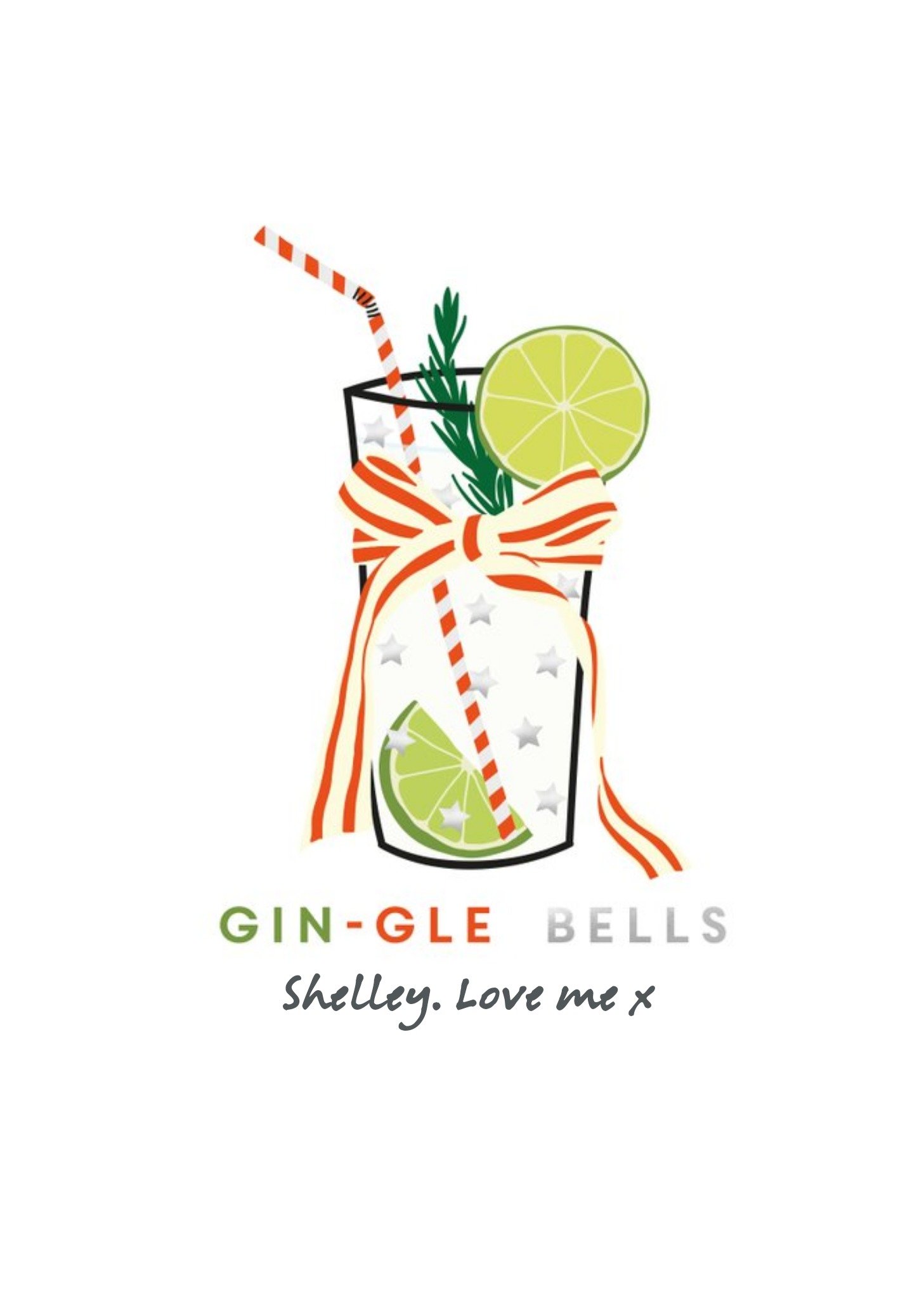 Shake It Up Gin-Gle Bells Personalised Card Ecard