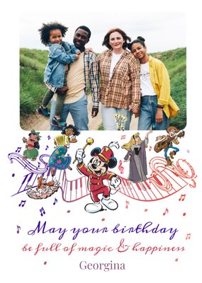 Disney 100 Famous Characters Magic And Happiness Photo Upload Birthday Card