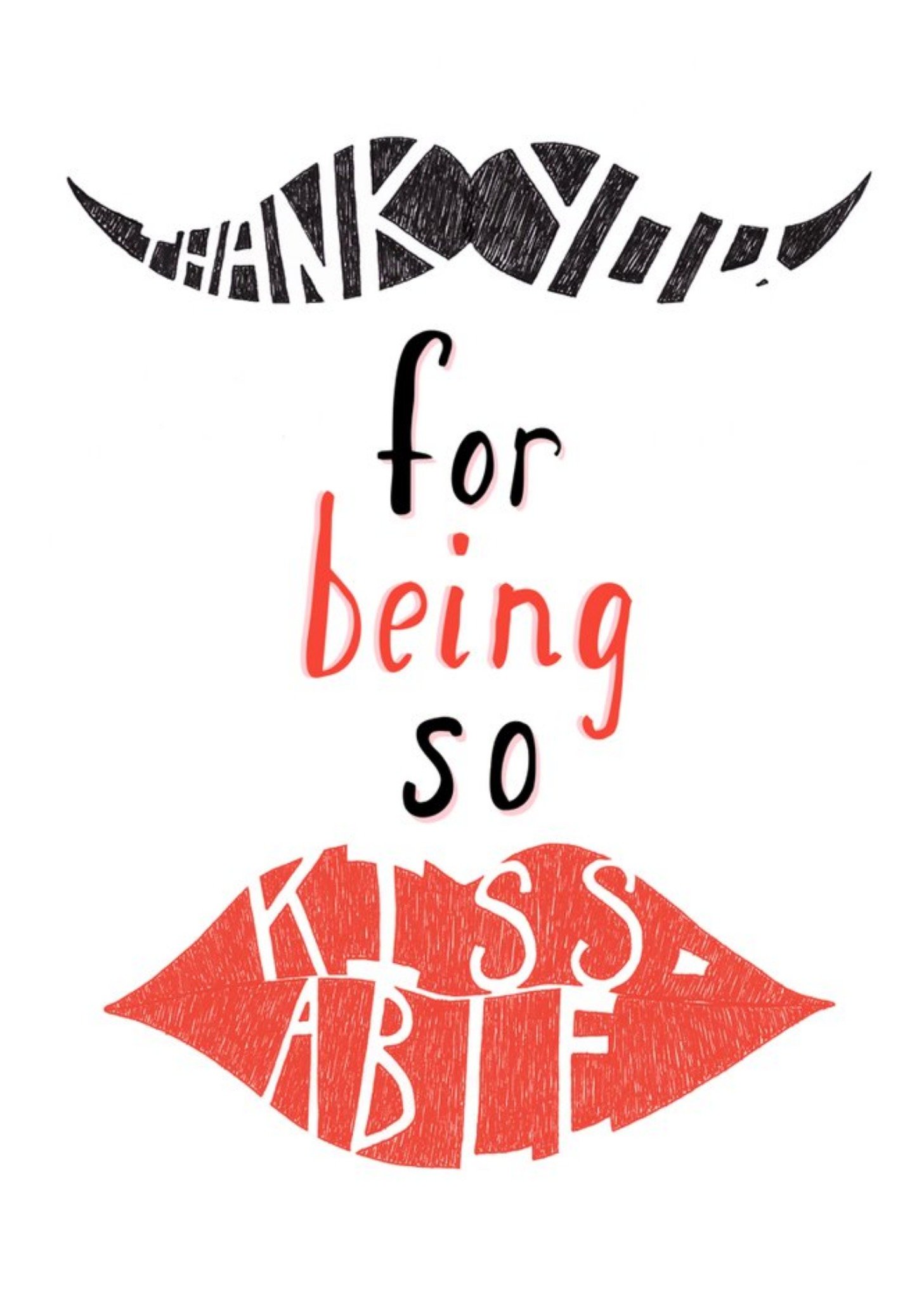 Thank You For Being So Kissable Lips Card Ecard