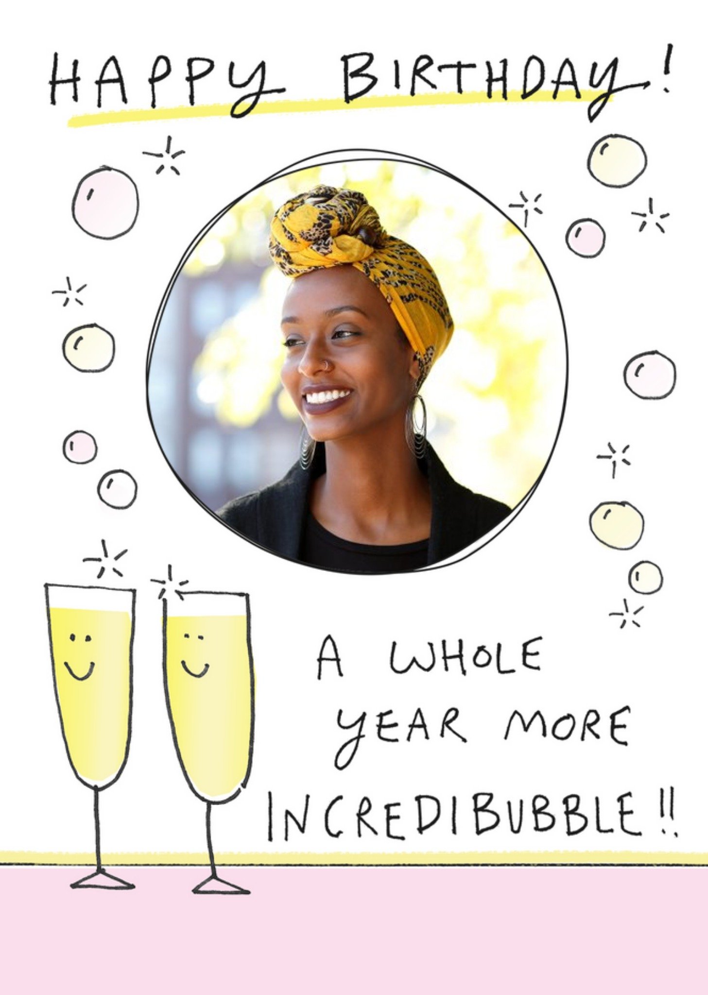 Simple Illustration Of Two Champagne Glasses Incredibubble Photo Upload Birthday Card Ecard