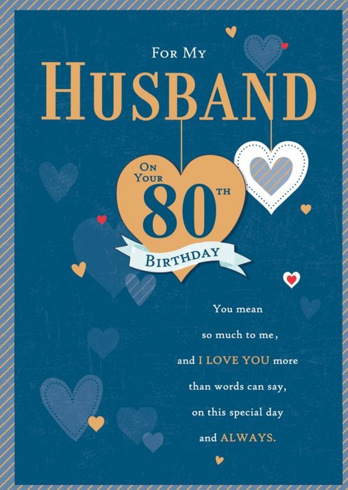 GUK Husband 80th Birthday Card