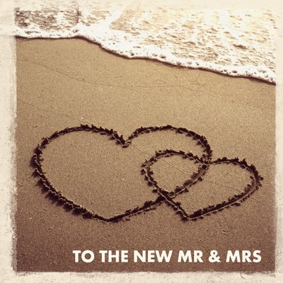 Hearts In The Sand Congrats To The New Couple Wedding Card