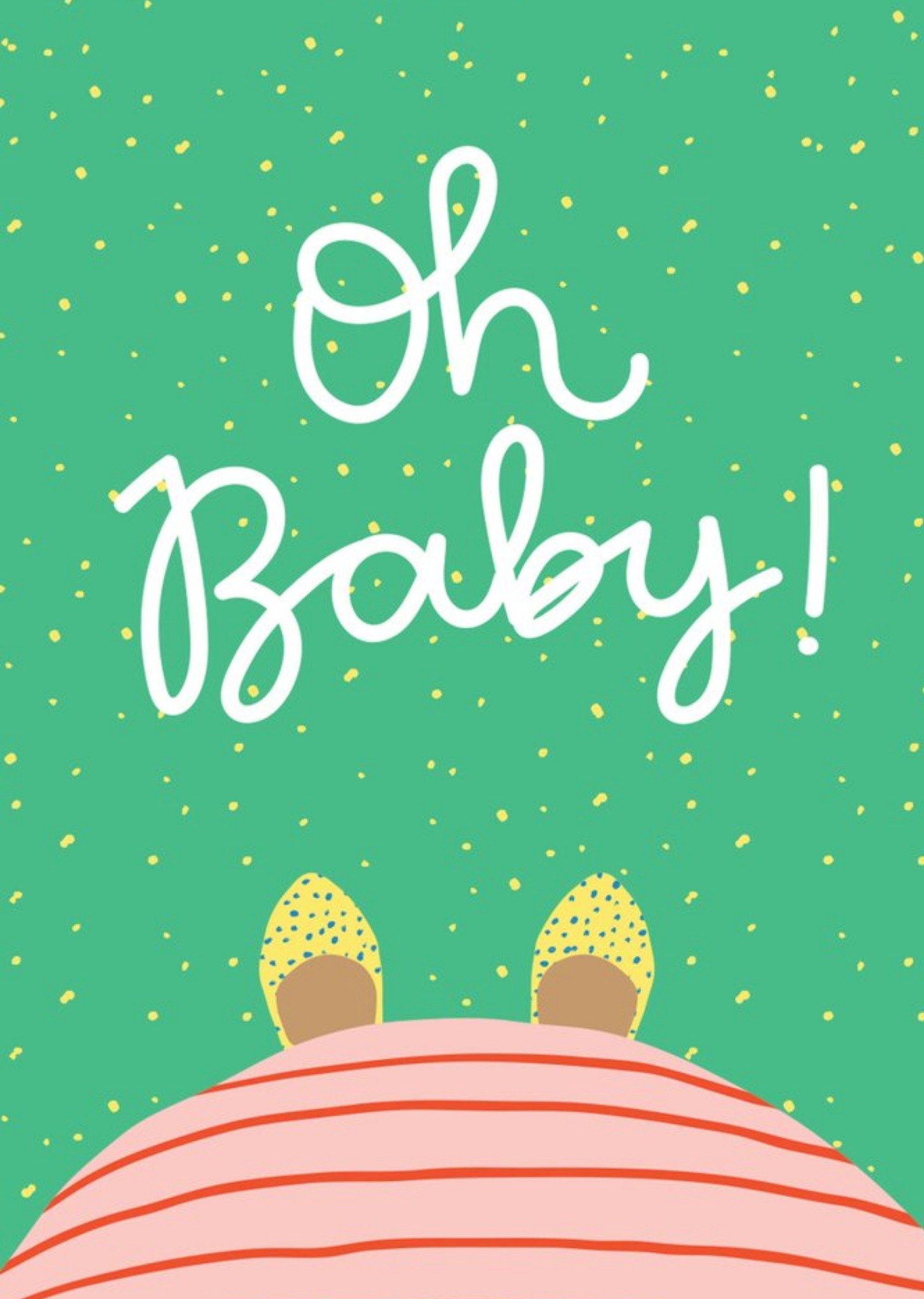 Modern Illustrated Pregnant Oh Baby New Baby Card Ecard