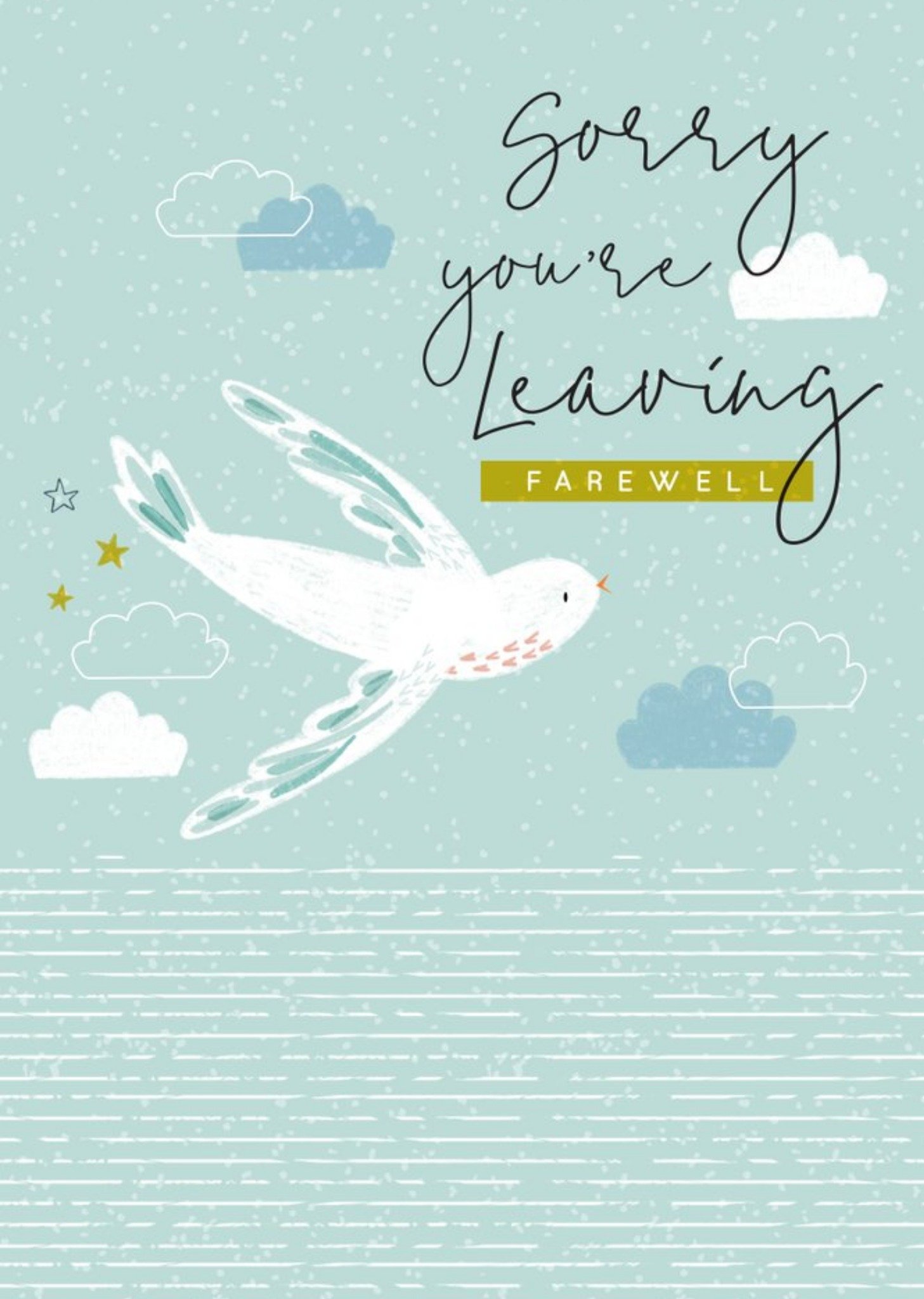 Moonpig Illustrated White Bird Personalised Farewell Card, Large