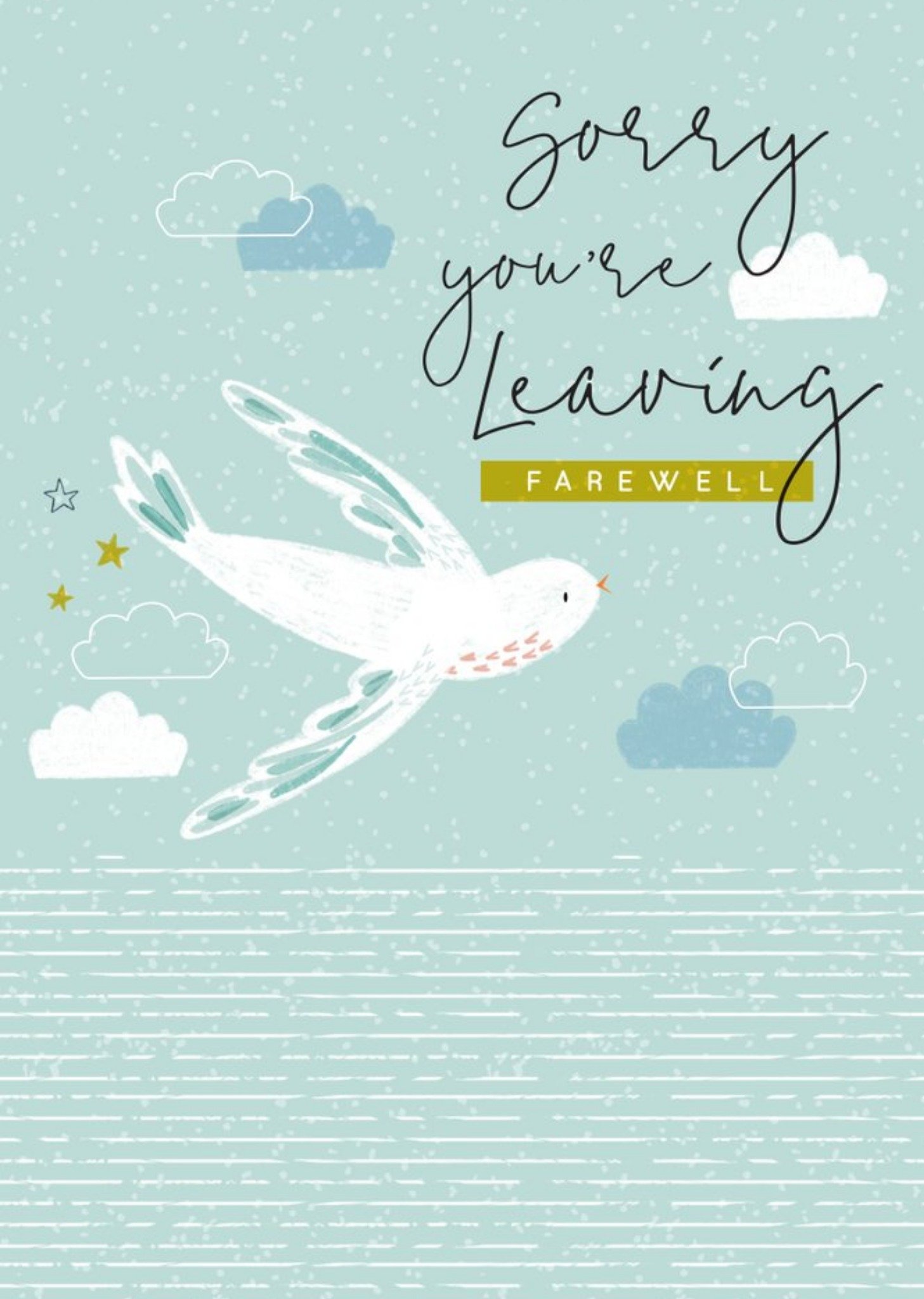 Illustrated White Bird Personalised Farewell Card Ecard