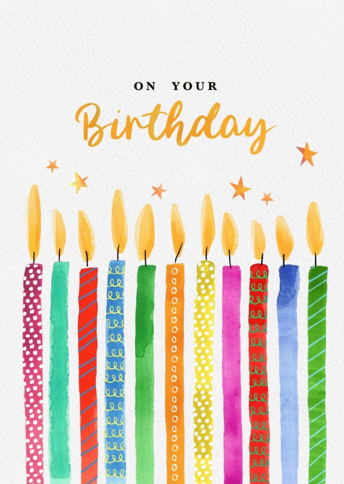 Happy Birthday Colourful Candle Card Ecard