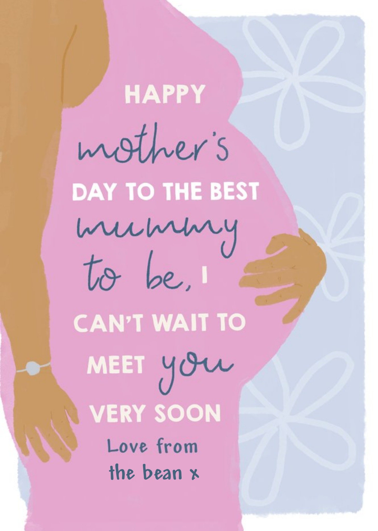 Moonpig Illustration Of A Woman With Child Mummy To Be Mother's Day Card Ecard
