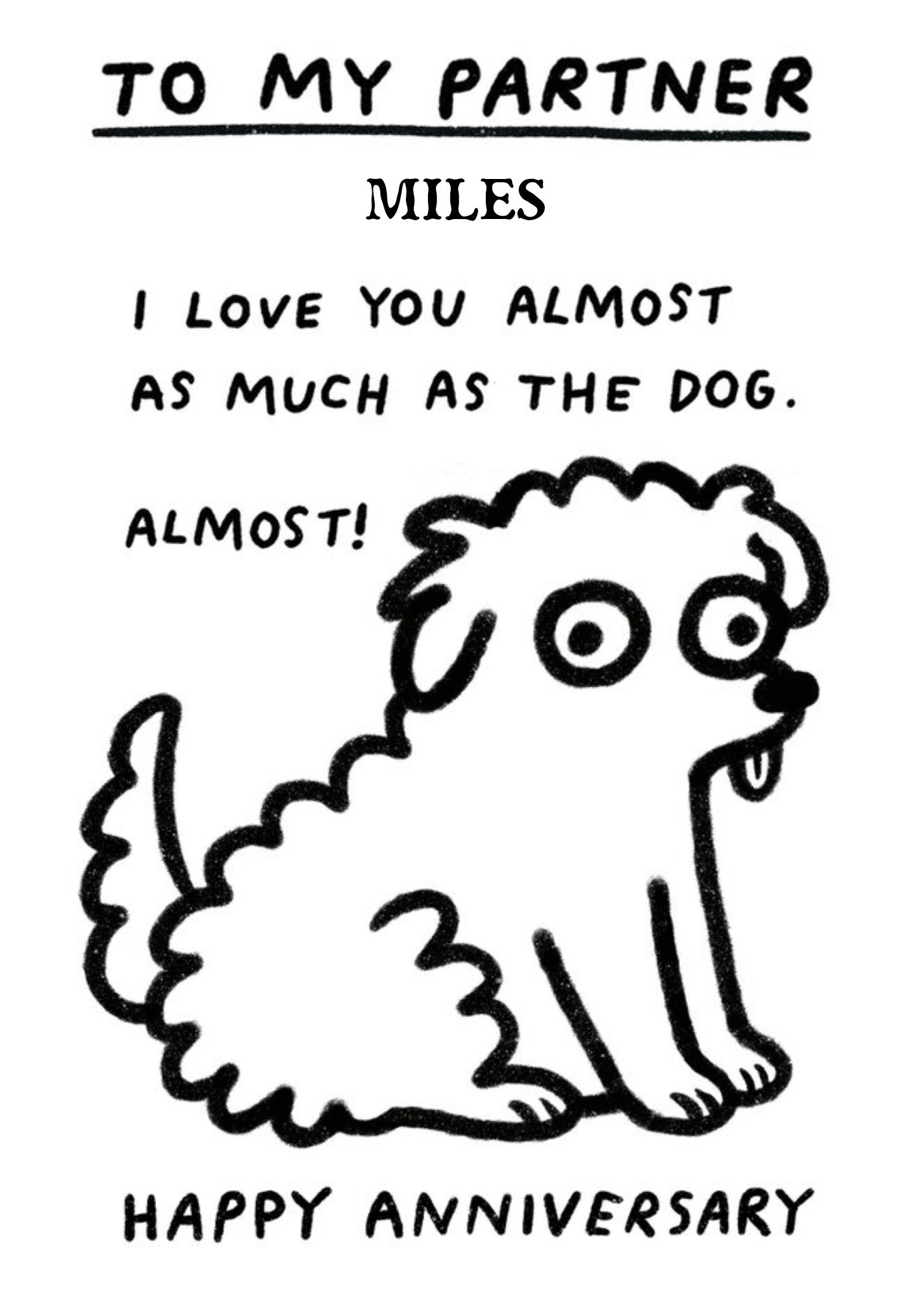 Moonpig Humorous Dog Editable Partner Anniversary Card Ecard