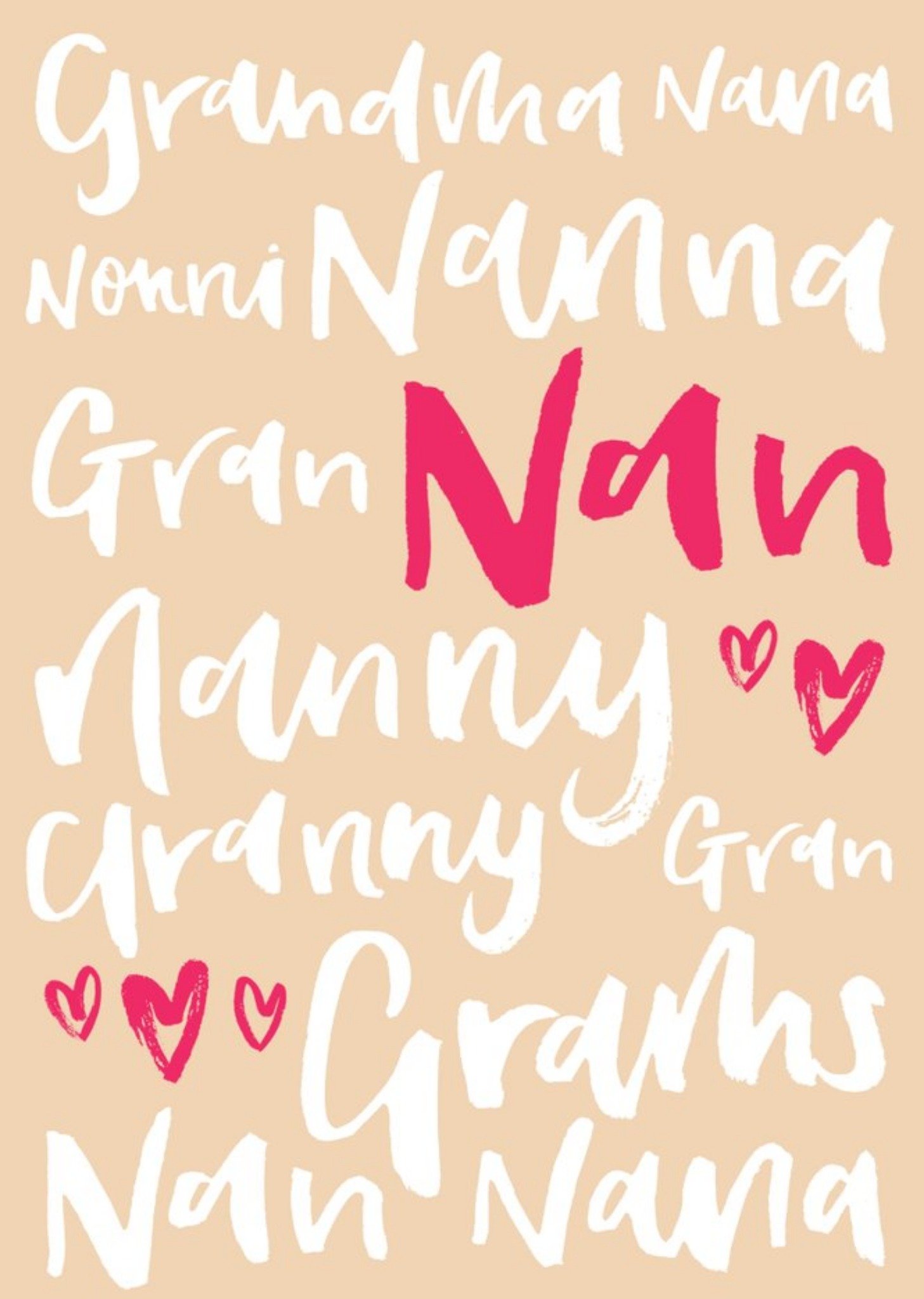Moonpig Brush Script Grandma, Nana, Nan, Nanny, Grams Card Ecard