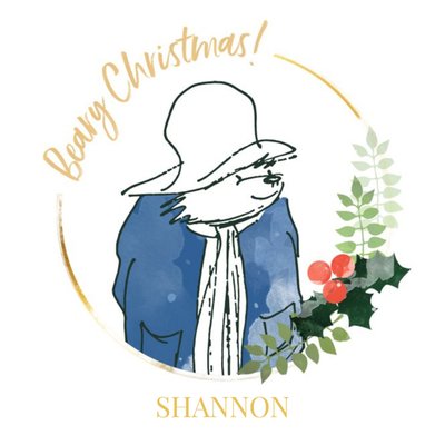 Paddington Bear Sketch Beary Christmas Card