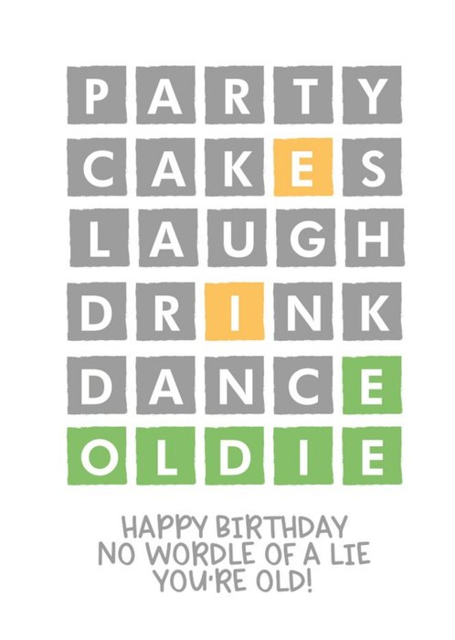 Funny Word Game Oldie Birthday Card