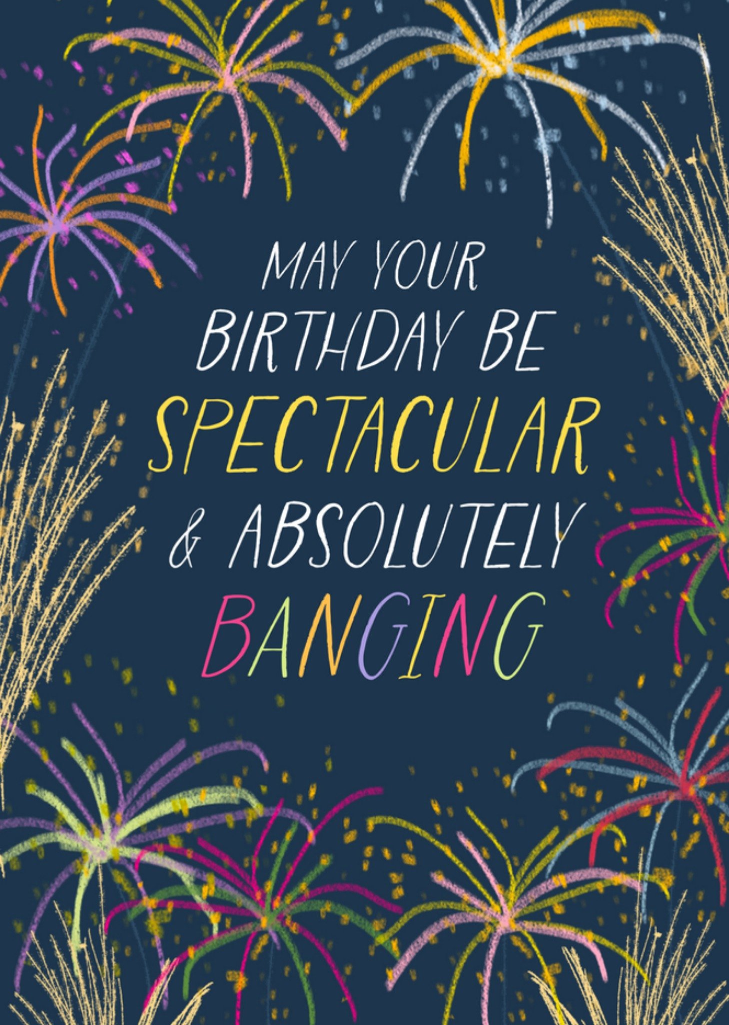 Moonpig Absolutely Banging Fireworks Spectacular Birthday Card, Large
