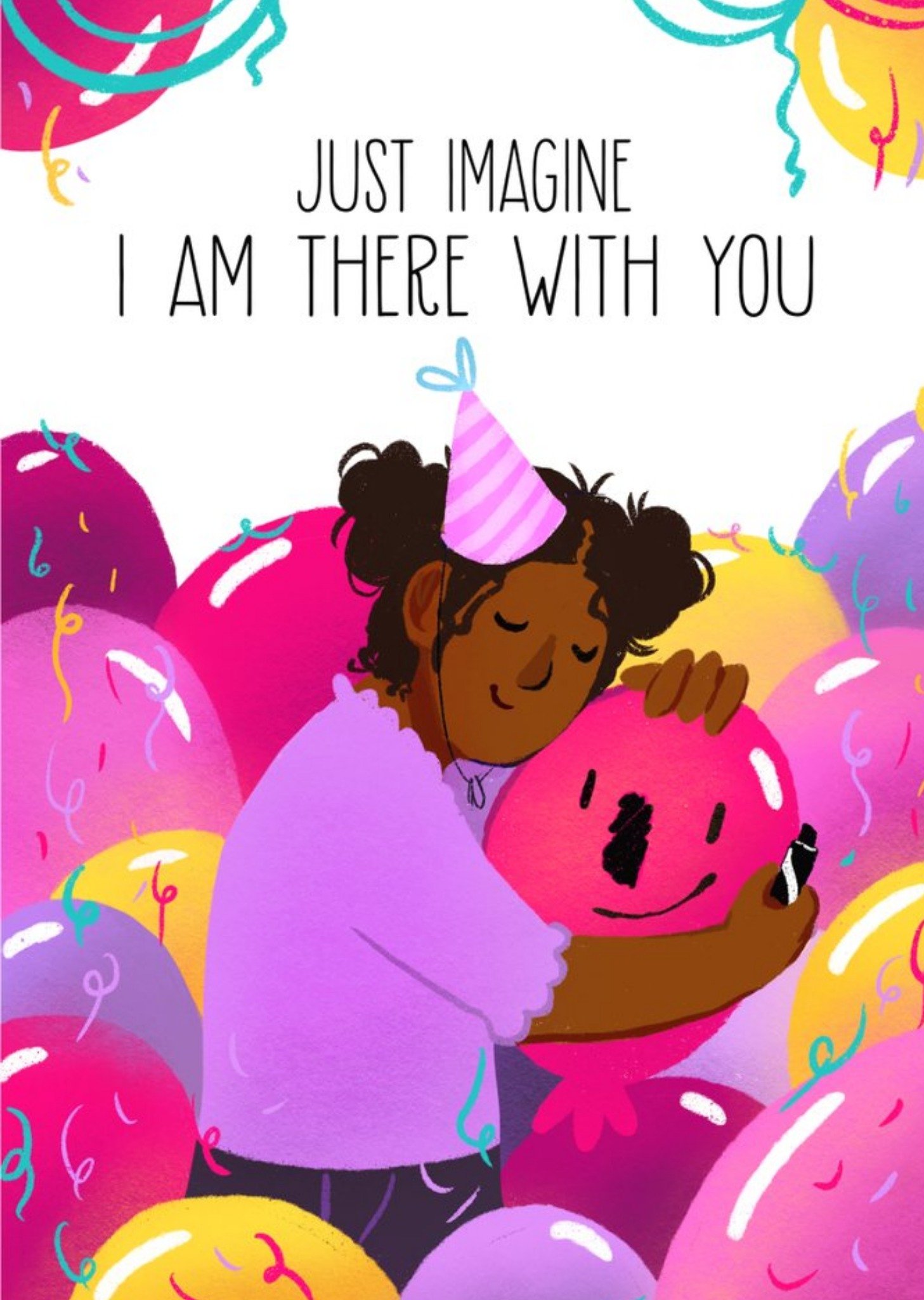 Moonpig Just Imagine I Am Here For You Illustrated Birthday Card Ecard