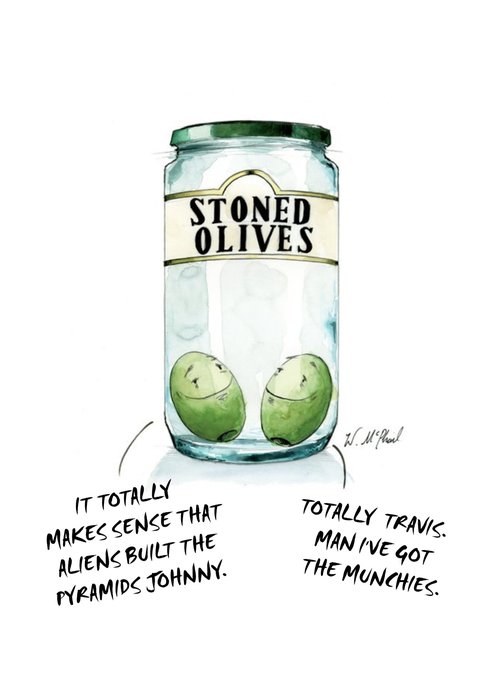Stoned Olives Funny Card
