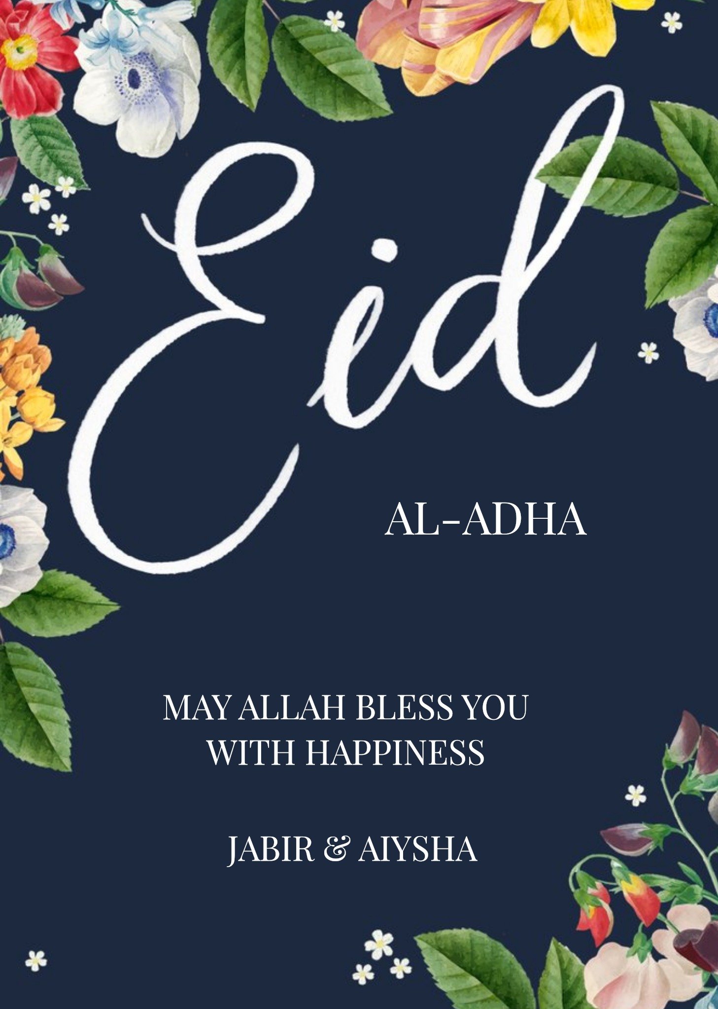 Okey Dokey Design Okey Dokey May Allah Bless You With Happiness Eid Card, Large