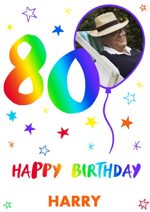 Paperlink Colourful Fun 80th Birthday Card