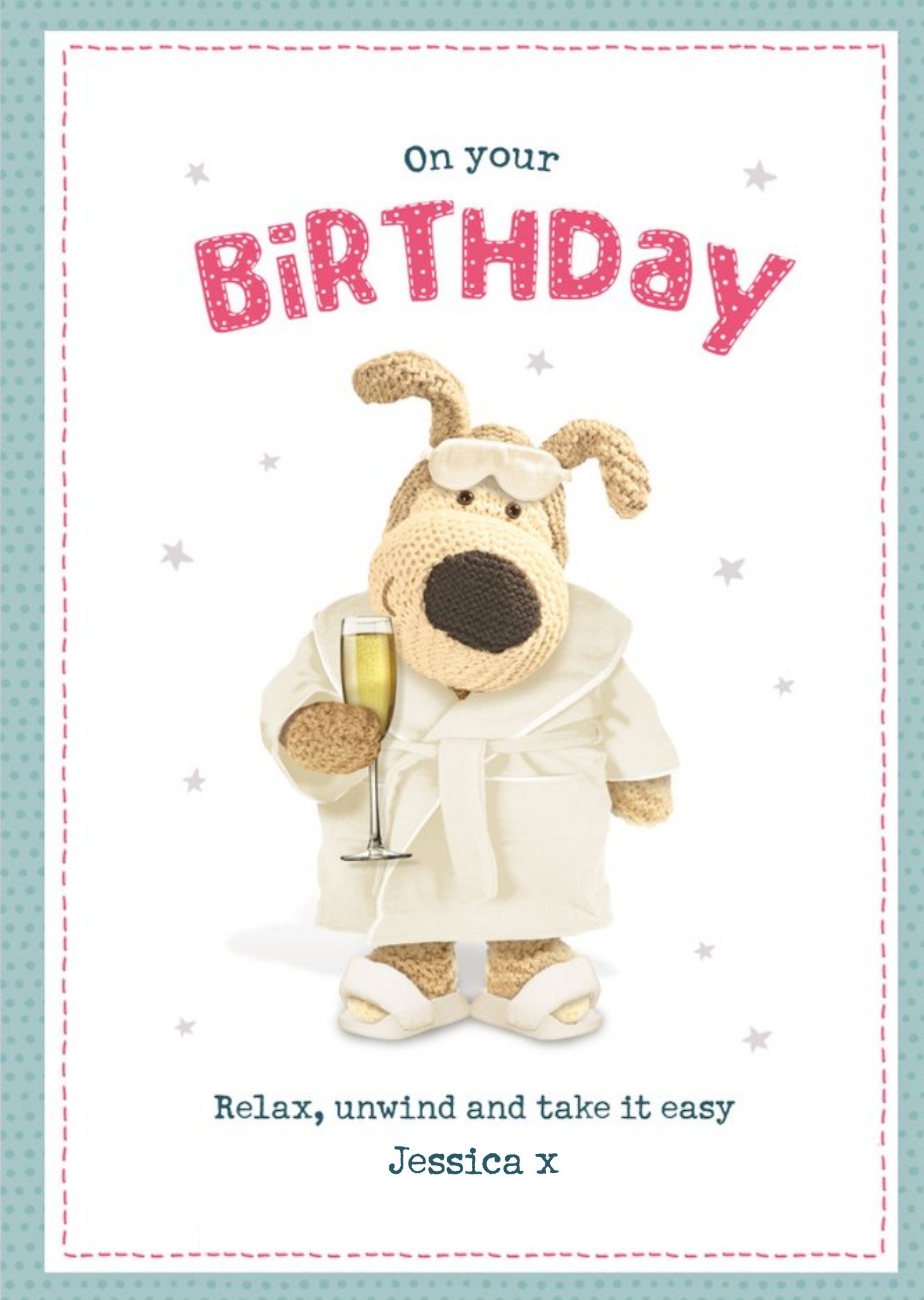 Boofle Relax Unwind Birthday Card, Large