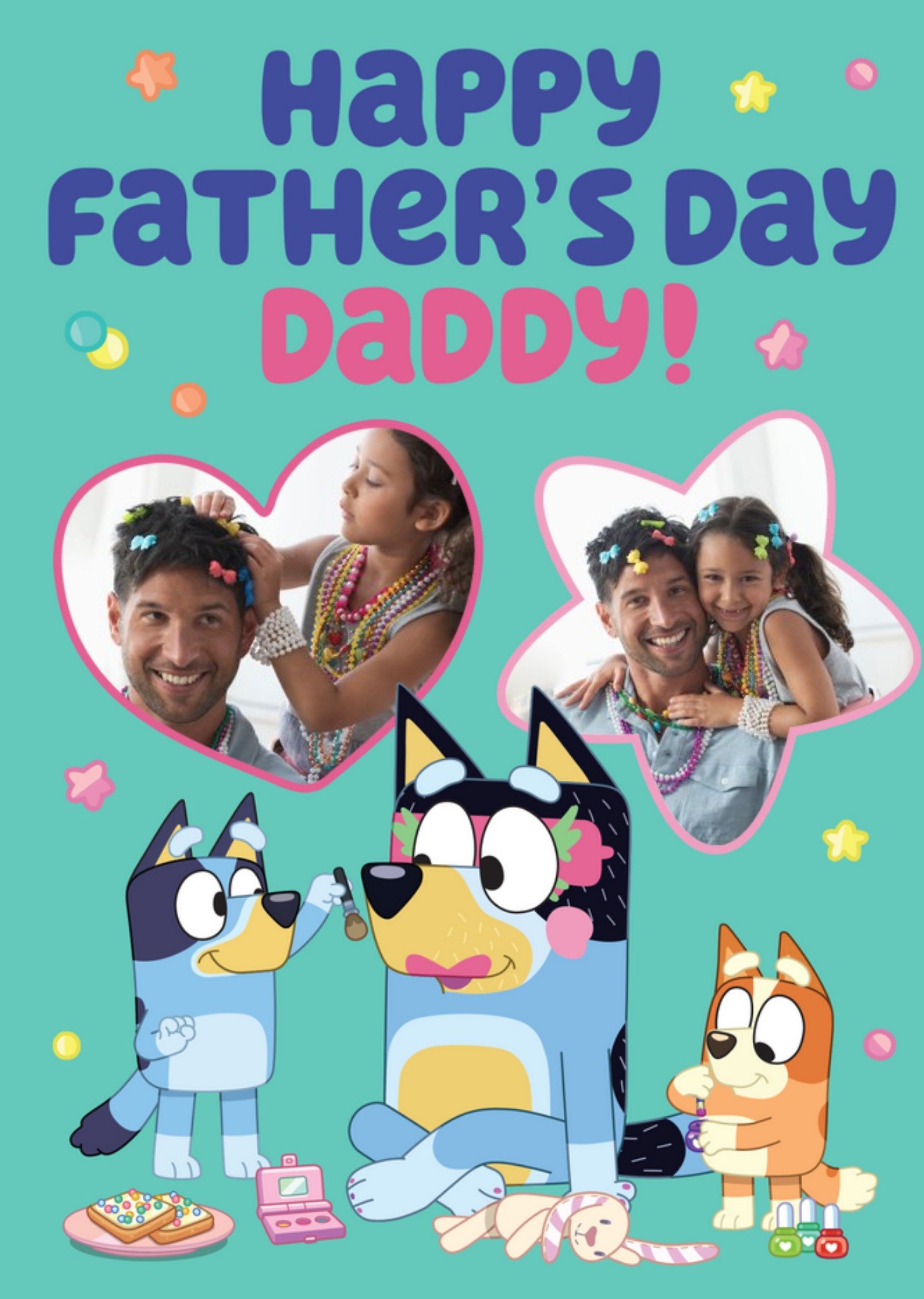 Bbc Bluey Tv Cartoon Photo Upload Father's Day Card For Daddy