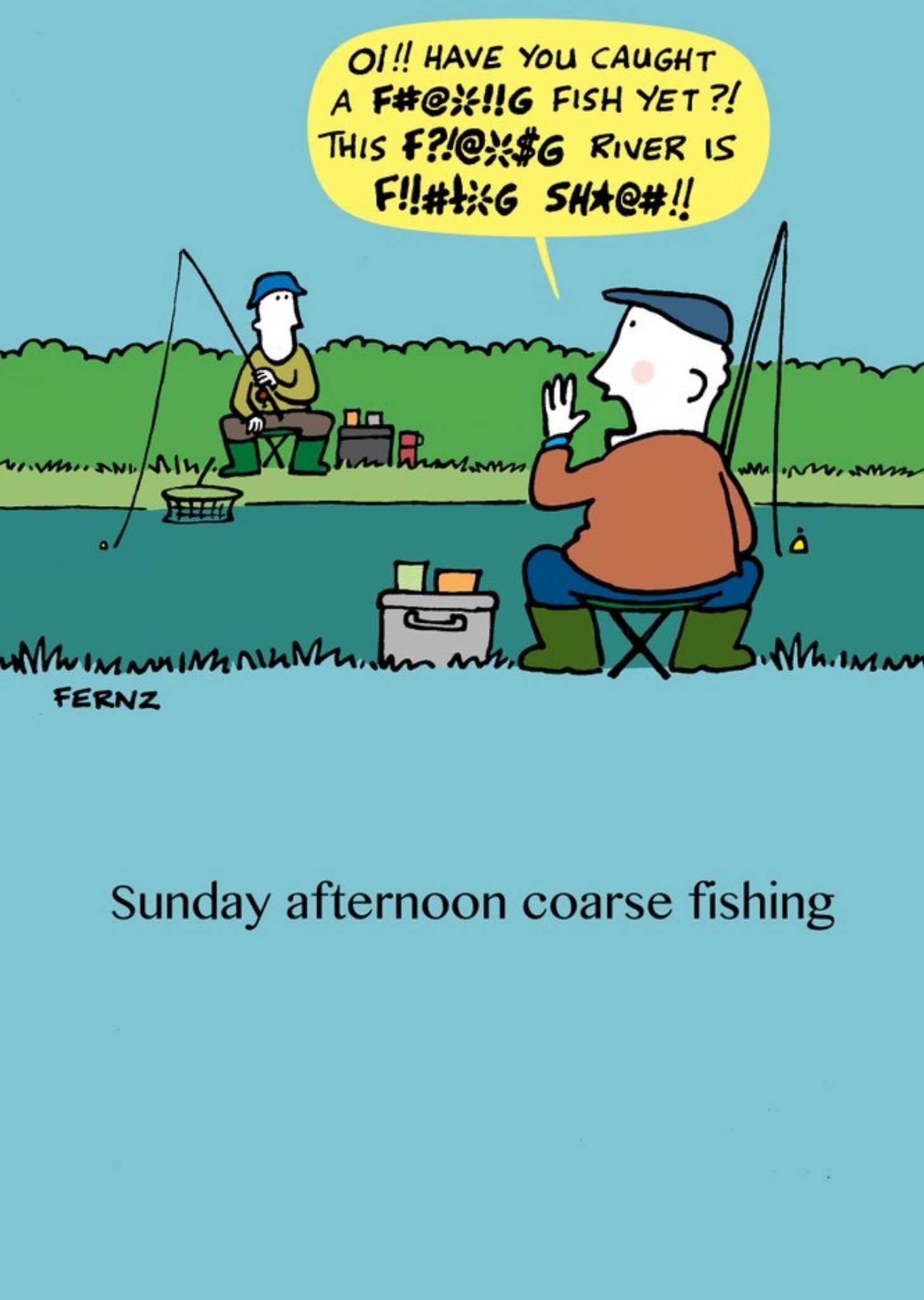Moonpig Sunday Afternoon Course Fishing Card Ecard