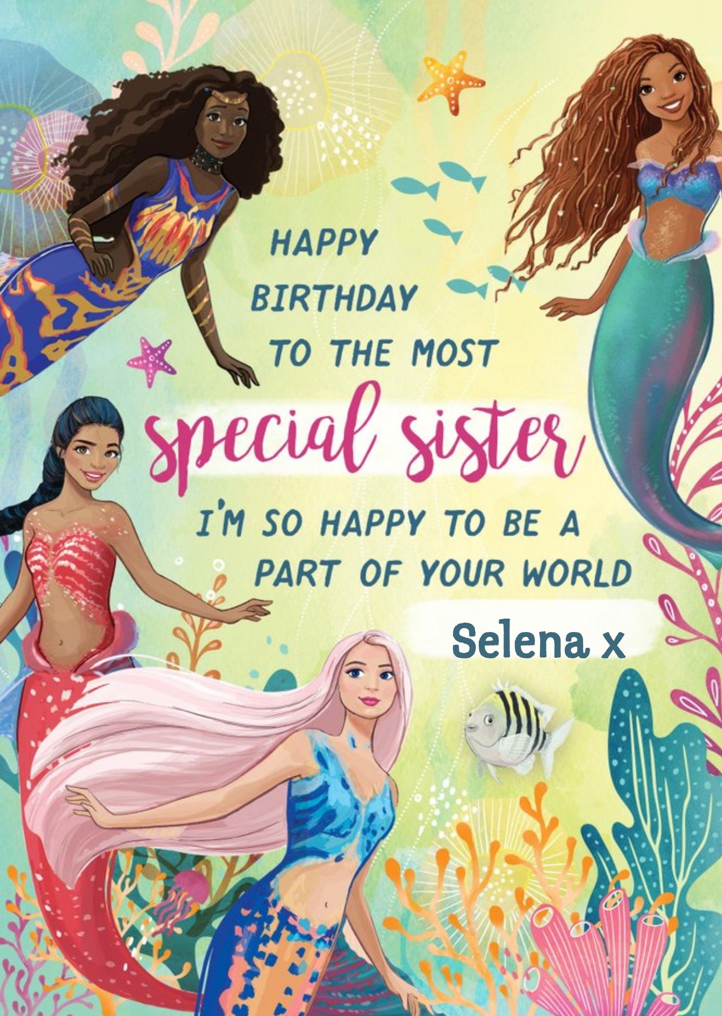 Disney The Little Mermaid Movie Verse Birthday Card Ecard
