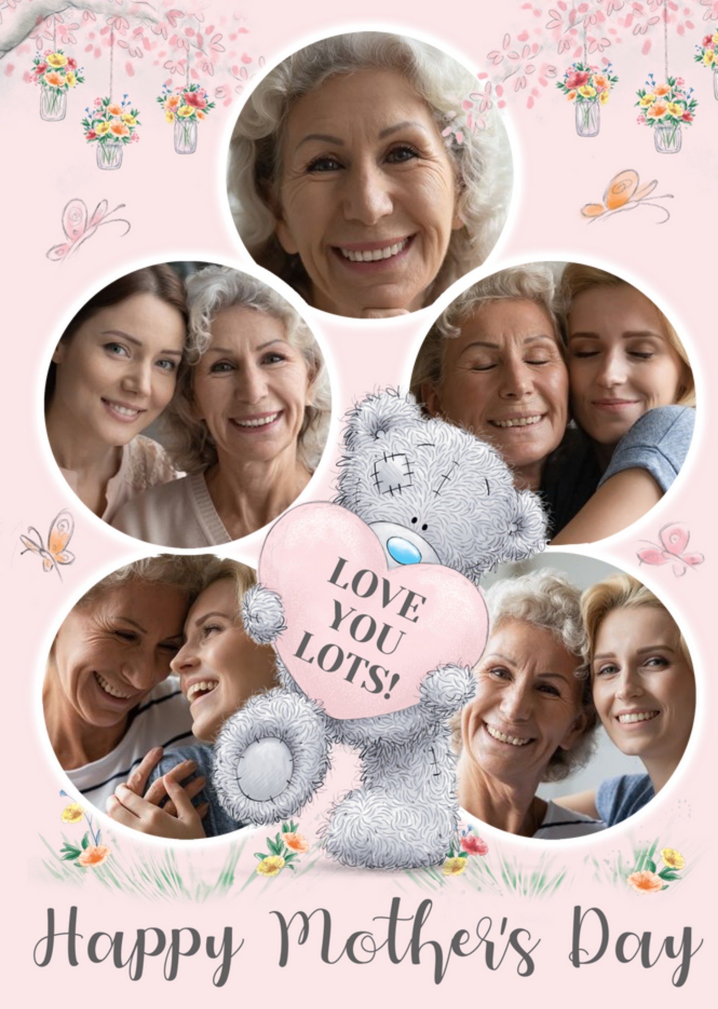 Me To You Tatty Teddy Cute 5 Photo Upload Mother's Day Card