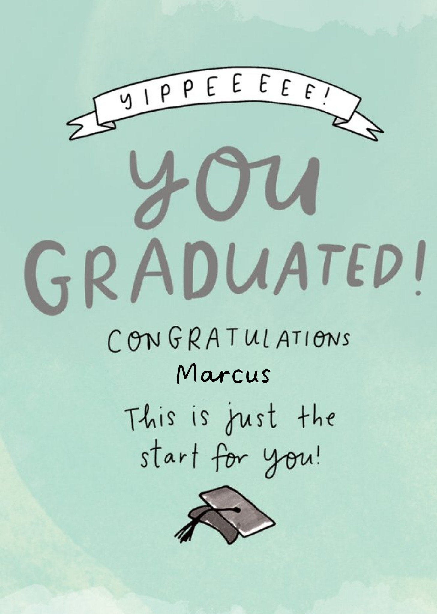 Editable Typographic Graduation Card Ecard