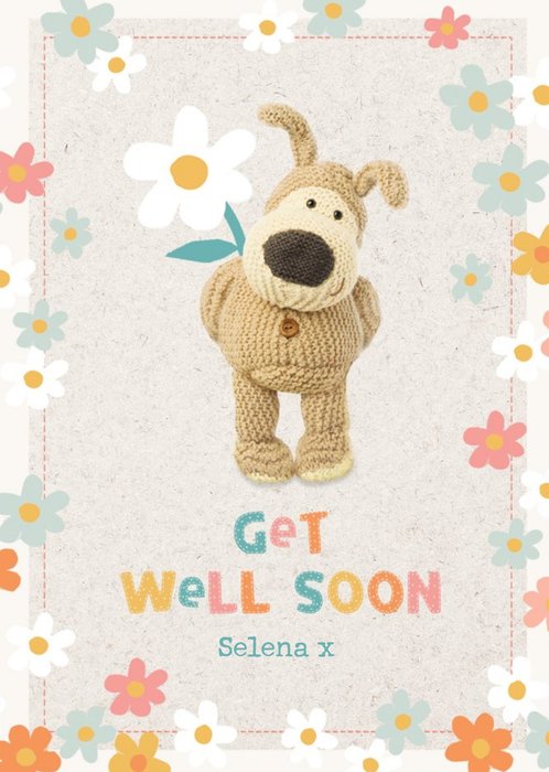 Boofle Get Well Soon Floral Design Card
