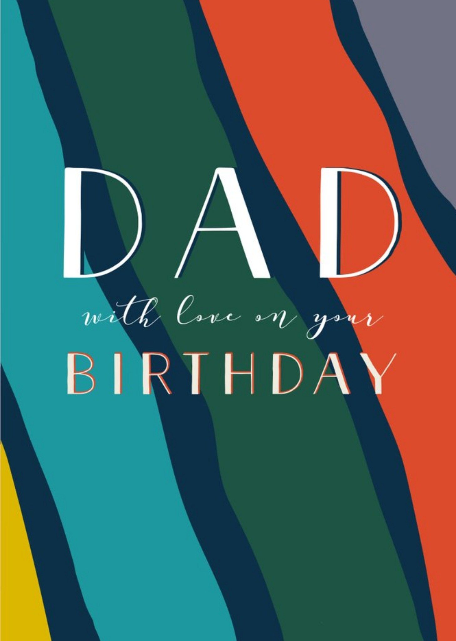 Modern Colourful Patterned Dad Birthday Card Ecard