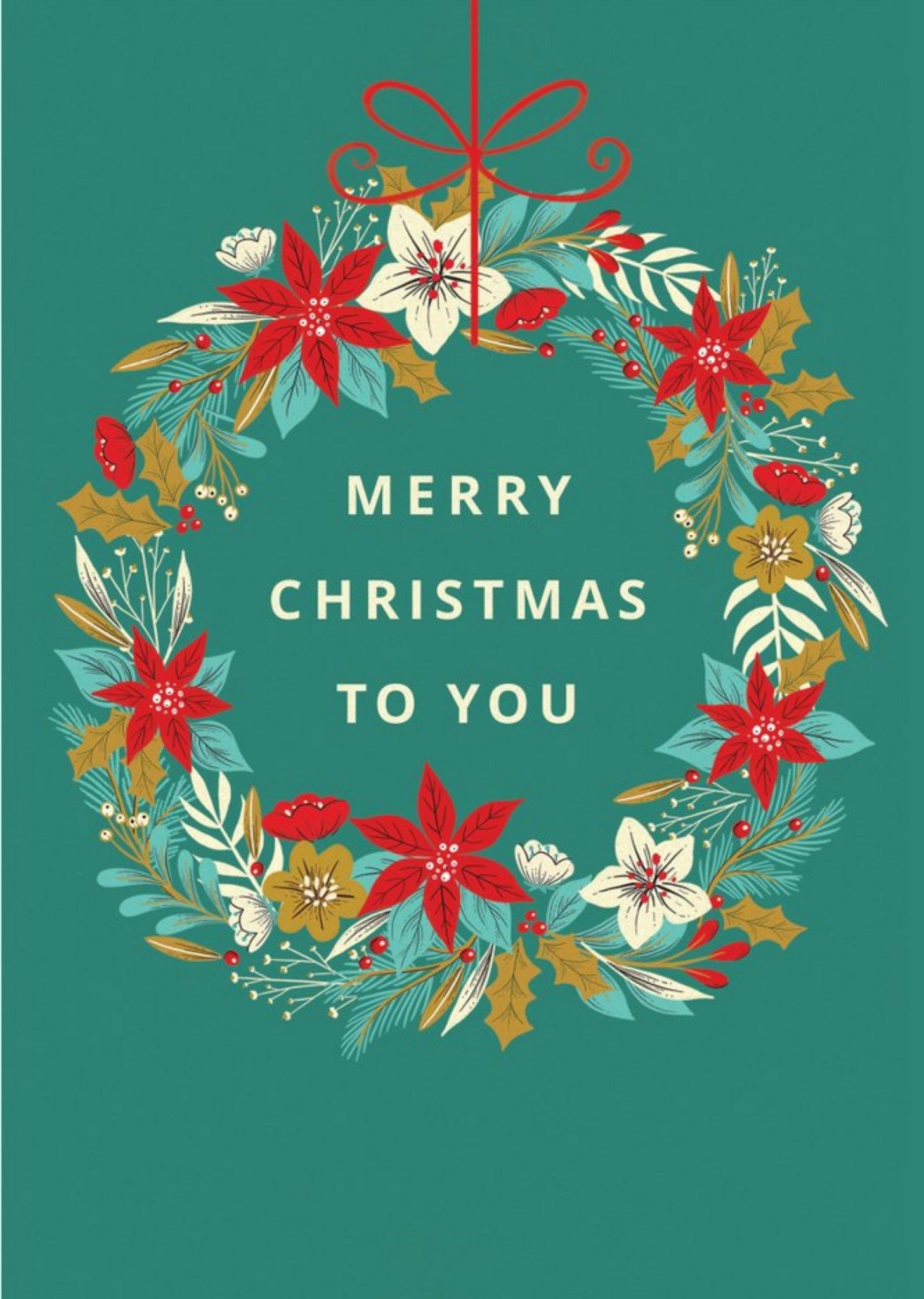Moonpig Merry Christmas To You Wreath Card Ecard
