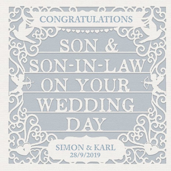 Wedding Card - Son - Paper Frame